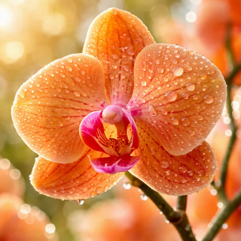 Orquídea Mariposa Clásica Naranja